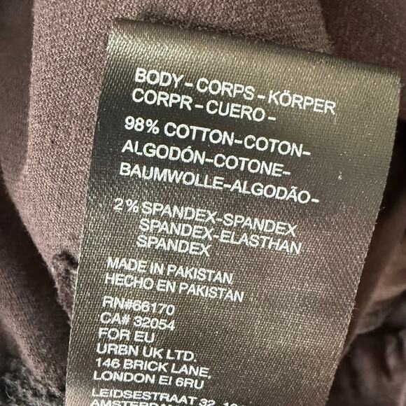 Free People corduroy pants velvet pants flare high rise cropped cotton 10 black - Picture 9 of 9